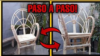 MIMBRE COMO HACER UN SILLÓN TUTORIAL MUY FÁCIL cesteria manualidades [upl. by Trebuh98]