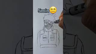 How to Draw Kakashi in 5sec10sec10min10hrs🥶 shorts [upl. by Leopold692]