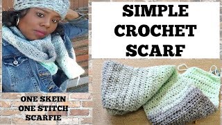 How to Crochet Simple Scarf Last Minute Gift Idea [upl. by Hatcher]