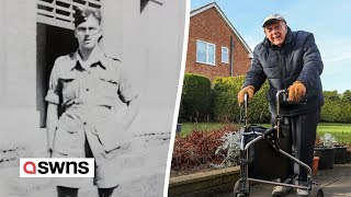 WW2 veteran 100 walks 660 miles around his garden to raise money  SWNS [upl. by Grogan]