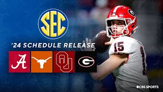 2024 SEC SCHEDULE RELEASED Analysis and Reactions as Alabama clashes with Oklahoma  CBS Sports [upl. by Anelec]