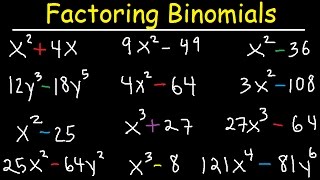 Factoring Binomials With Exponents Difference of Squares amp Sum of Cubes 2 Variables  Algebra [upl. by Nnayelsel]