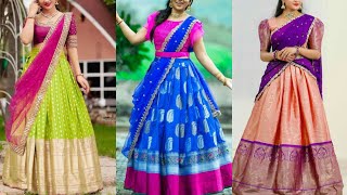 Latest Pattu Langa Voni Designs for Girls  Pattu Half Saree Designs  Party Wear Lehengas 2022 [upl. by Hawger]