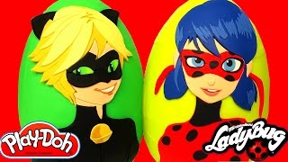 2 Ovos Surpresas Gigantes de Miraculous As Aventuras de Ladybug em Português Brasil de Massinha [upl. by Araz719]