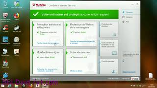 McAfee liveSafe internet security 128 interface  parFeu tuto FR [upl. by Oakleil]