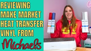 Reviewing Make Market Heat Transfer Vinyl Iron On from Michaels [upl. by Analeh]