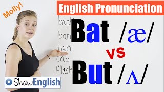 English Pronunciation Bat æ vs But Ʌ [upl. by Jemy]