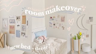 room makeover 2021 ☁️  aesthetic minimal koreaninspired kpop [upl. by Isis]