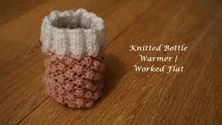 Knitted Baby Bottle Warmer  Worked Flat [upl. by Leirbag]