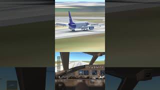 777F FedEx uses entire runway to land aviation infiniteflight boeing boeing777 landing [upl. by Ahseinat619]