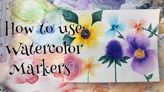 Watercolor Tutorial for Beginners How to Paint Easy Fun Flowers with Watercolor Markers [upl. by Ilarrold]