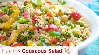 Healthy Vegetarian  Vegan salad recipe for Easy Lunch or Dinner  Couscous salad recipe [upl. by Chloris424]