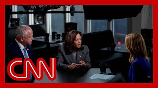 Kamala Harris and Tim Walz CNN interview part 2 IsraelHamas war [upl. by Ahselrak]