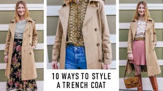 Sezane Scott Trench Coat  10 Ways to Style a Trench Coat  Spring Style Outfits [upl. by Aenal]