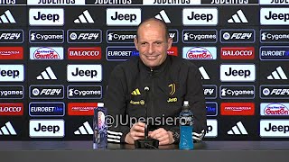 Conferenza stampa ALLEGRI pre JuveFrosinone quotRabiot e Chiesa out Cambiaso Dusan ok su Keanquot [upl. by Annaid]