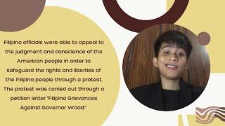 Filipino Grievance Against GovernorGeneral Wood [upl. by Htiekal]