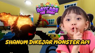 SELAMA SATU JAM LEBIH SHANUM DIKEJAR MONSTER API 😨😫 DAYCARESTORY ROBLOX INDO [upl. by Jarvey]