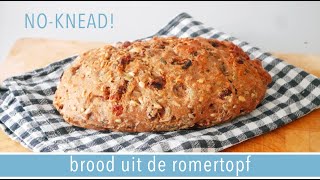 Brood uit de römertopf🍞 zonder te kneden  RENSKES RECEPTEN [upl. by Gamaliel98]