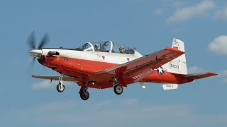 Raytheon T6B Texan II 166033 Touch and Gos at the Warren County Airport i68  81224 [upl. by Adnanref]