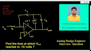 Analog Design Interview questionOp amp capacitor and zener diode in one circuits [upl. by Vanderhoek]