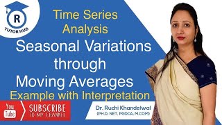 Seasonal Variations  Moving averages method  Time Series Analysis  Dr Ruchi Khandelwal [upl. by Novar]