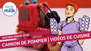 Comment transformer un cake en camion de pompiers  Vidéo de cuisine  Swissmilk 2015 [upl. by Blase254]