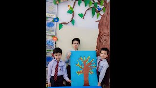 Thumb printingkids making a tree with thumb printingGroup activity [upl. by Alleunam]