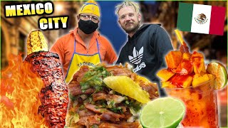 MEXICO CITY STREET FOOD TOUR 050 € TACOS in ROMA [upl. by Lonna]