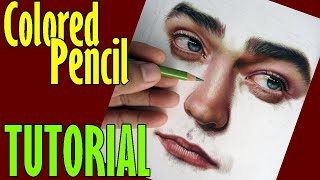 FABER CASTELL POLYCHROMOS COLORED PENCIL Realistic Drawing Tutorial  Robert Pattinson [upl. by Rohpotsirhc]