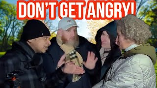 Dont get angry Hamza amp Mansur Vs Christian Ladies  Speakers Corner  Hyde Park [upl. by Silin]