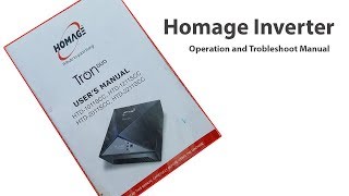 Homage Inverter User Manual  Operation mode and Troubleshooting [upl. by Goth359]