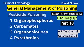 Pesticide Poisoning  Organophosphorus Carbamates Organochlorines Pyrethroids  Part10 [upl. by Kristos]