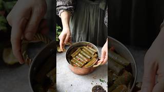 Turkish Dolma Stuffed Grape Leaves😋dinner [upl. by Eaneg]