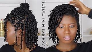 HOW TO ACHIEVE MINI TWISTS ON THICK NATURAL HAIR 4a4b4c [upl. by Natalee]