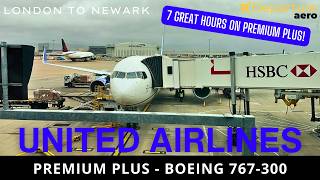 UNITEDS PREMIUM ECONOMY Trip Report United Premium Plus  London to New York  Boeing 767300 [upl. by Notlek123]