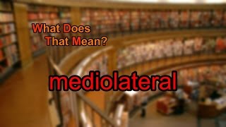 What does mediolateral mean [upl. by Uno]