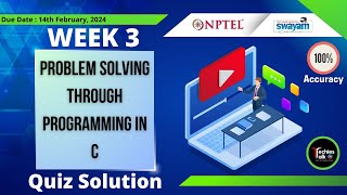 NPTEL Problem Solving Through Programming In C Week3 Quiz Assignment Solution  Jan 2024 nptel [upl. by Cud773]