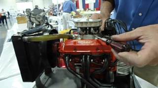 Miniature V8 model engine worlds smallest most detailed Chevy 350 [upl. by Ahsinal]