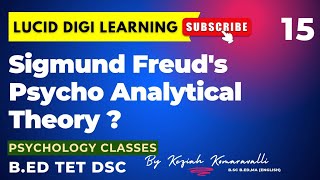 Sigmund Freuds Psycho Analytical Theory  Sigmund Freuds Theory  Psychology  BEd TET DSC [upl. by Alrrats]