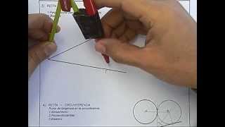 Circunferencia tangente a dos rectas  Punto de tangencia en una de las rectas [upl. by Libby]