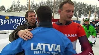 FIBT  Mens Skeleton World Cup 20132014  St Moritz Heat 2 Race 1 [upl. by Derfniw488]