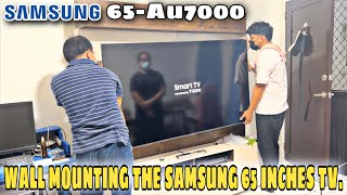 Samsung 65 inches smart tv wall mounting  65AU7000 [upl. by Alial]