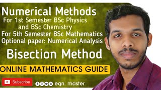 Numerical Methods Bisection method 6th sem BSc Maths Numerical Analysis 1st sem BSc Phy amp Che [upl. by Enisamoht340]