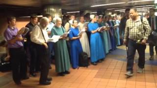 Mennonite church choir singing in grand central New York [upl. by Ellemac]