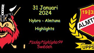 NYBRO VS ALMTUNA  31 JANUARI 2024  HIGHLIGHTS  HOCKEYALLSVENSKAN [upl. by Atiken441]