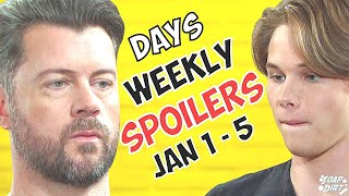 Days of our Lives Weekly Spoilers Jan 1  5th EJ Arrests Tate over Holly OD dool daysofourlives [upl. by Aiyram]