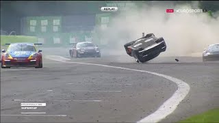 Huge Crash Monza 2016 Porsche Supercup [upl. by Anitnatsnoc617]