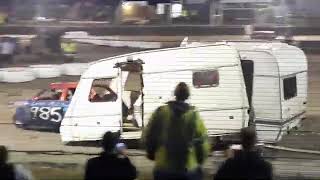 Reliant Robin racing with caravans at Smeatharpe [upl. by Relyk373]