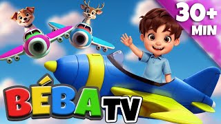 10 LITTLE AIRPLANES  Nursery Rhymes  34 MIN  BÉBA [upl. by Acenom]