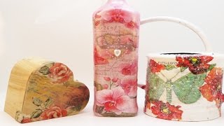 DIY 3 Decoupage Techniques Good for beginners or Intermediates [upl. by Asssilem]